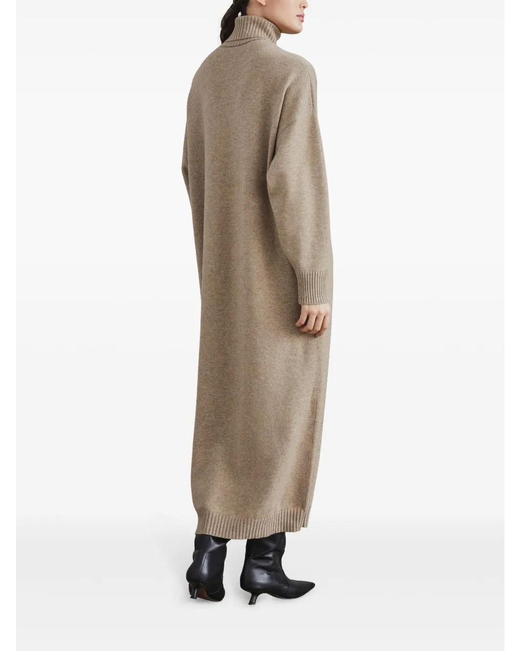 Brunello Cucinelli Natural Cashmere Dress With Precious Details