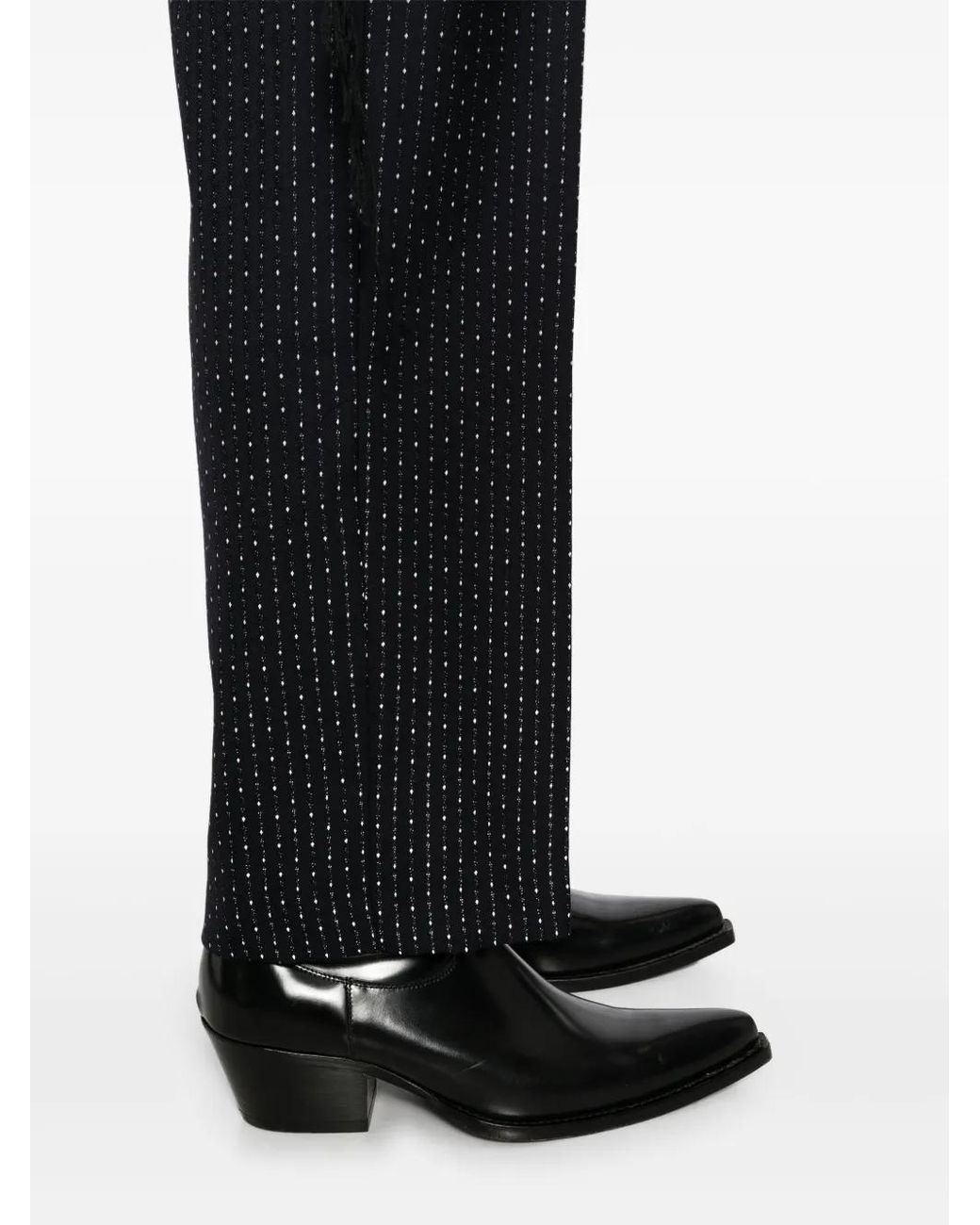 Midorikawa Black Shoulder-Strap Tailored Trousers