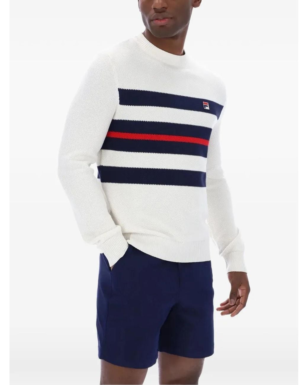 Fila White Giuseppe Cotton Sweater for men
