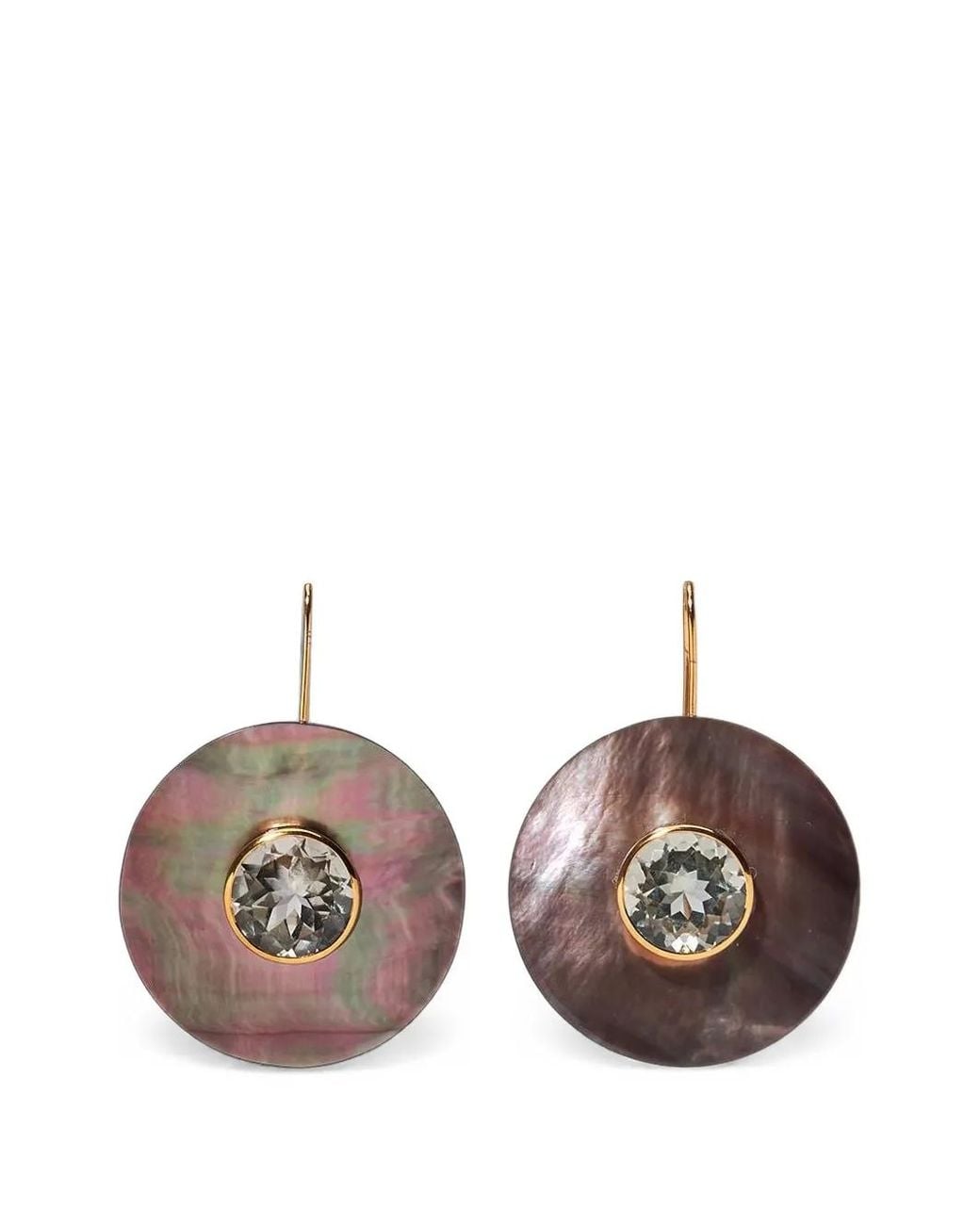 Lizzie Fortunato Brown Taj Ii Mother-Of-Pearl And Amethyst Earrings