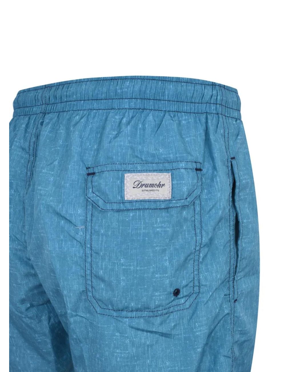 Drumohr Blue Short À Texture Flammée Et Lien De Resserrage for men