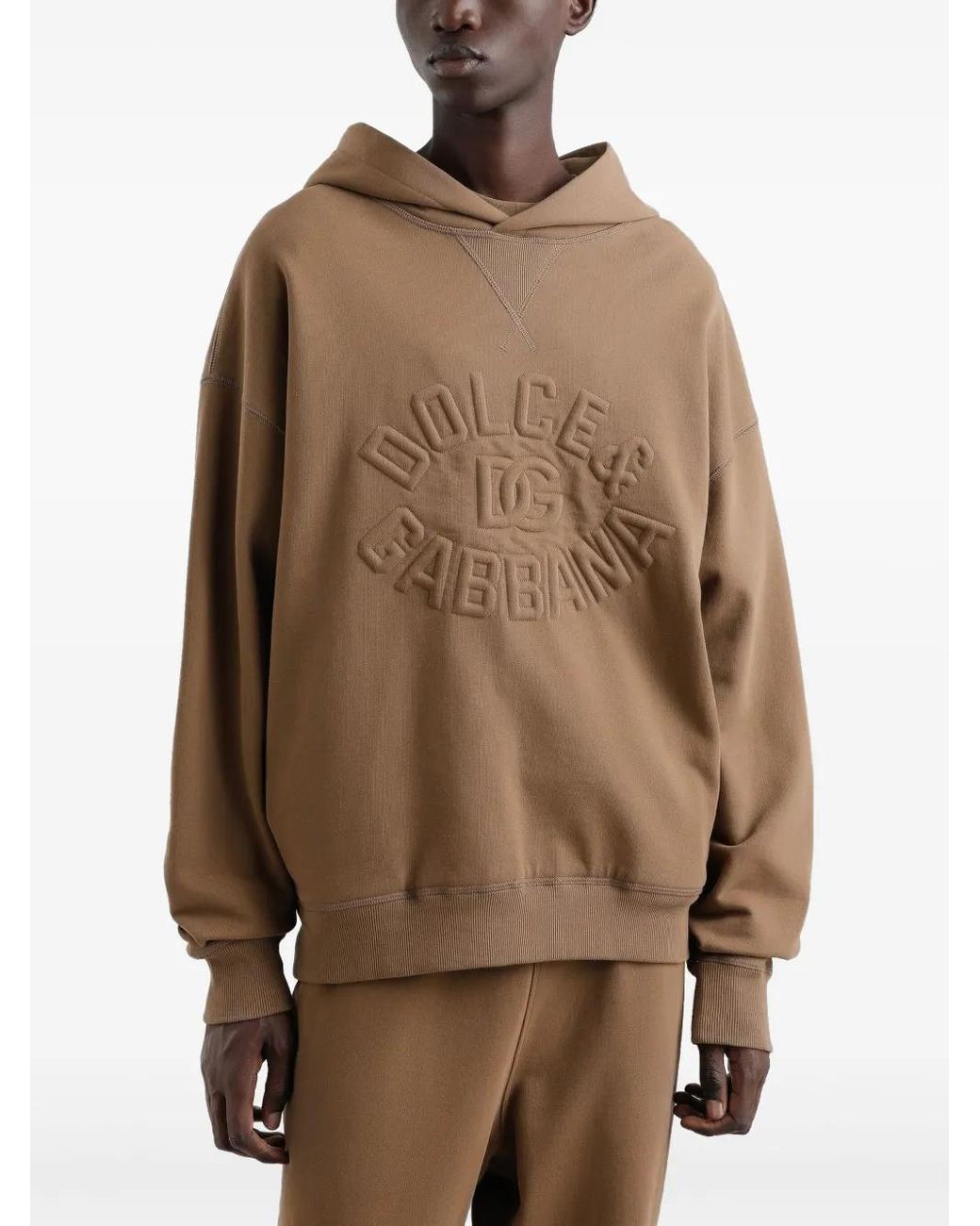 Dolce & Gabbana Brown Embossed Hoodie for men