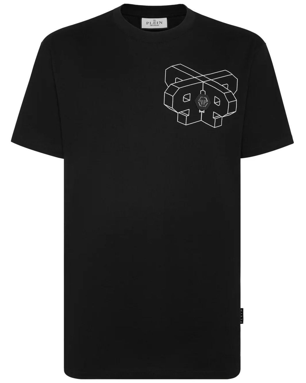 Philipp Plein Black Wire Frame Cotton T-Shirt for men