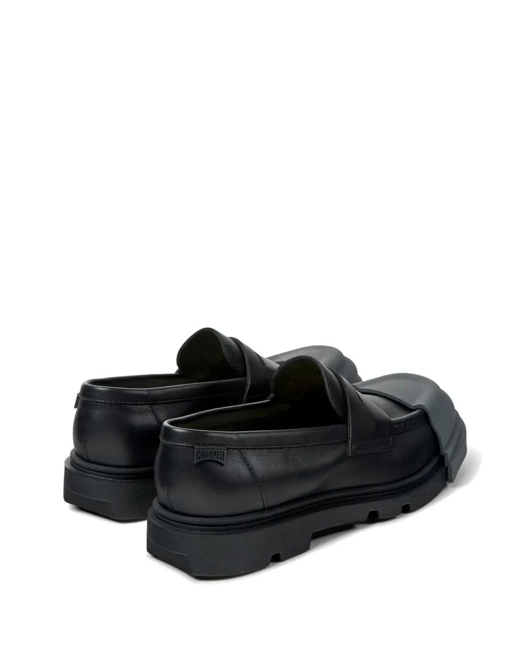 Camper Black Junction Leather Loafers