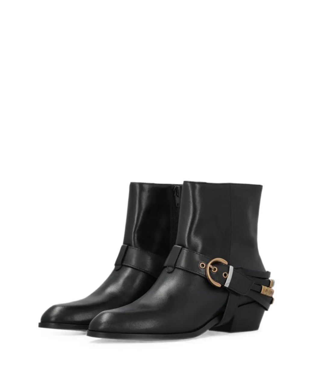 Pinko Black Jane 07 Leather Ankle Boots