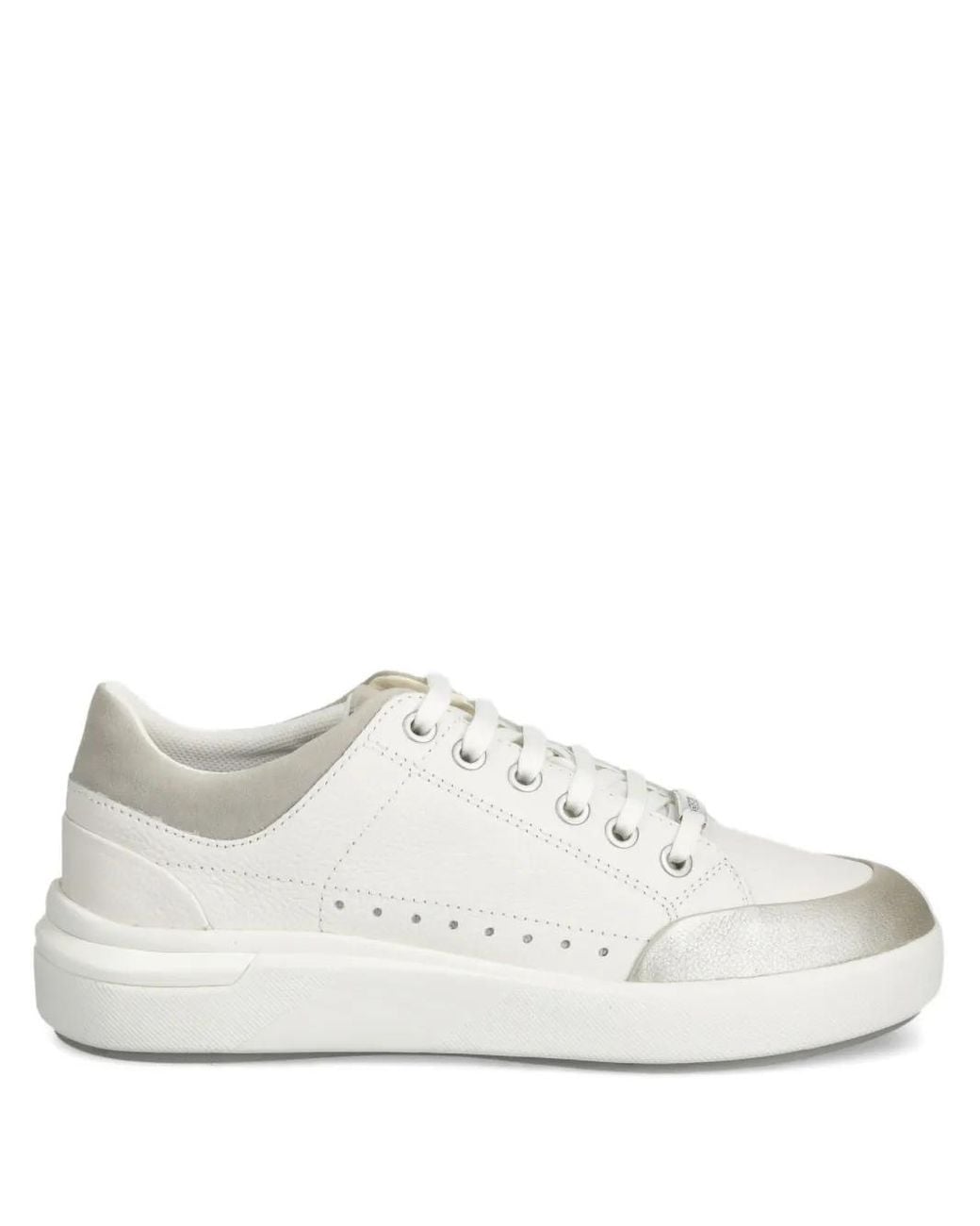 Geox White Dayla Perforated Panelled Trainers