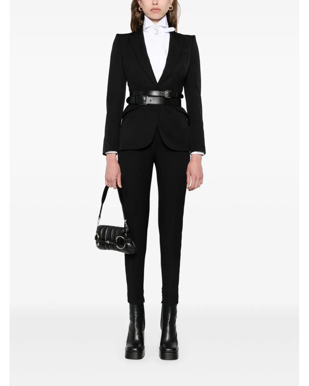 McQueen Black Wool Single-Breasted Blazer