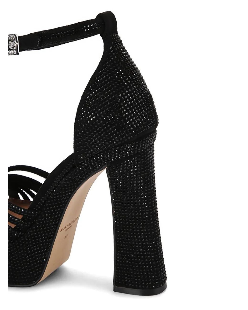 Kurt Geiger Black Crystal-Embellished Platform Sandals