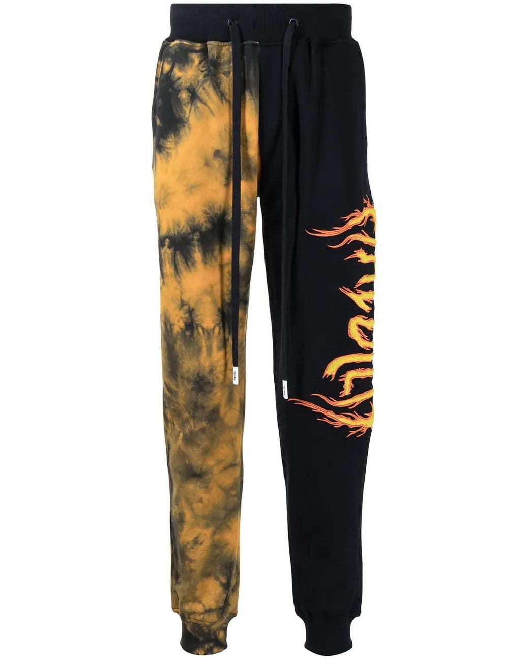 Haculla Black Tie-Dye Print Track Pants for men