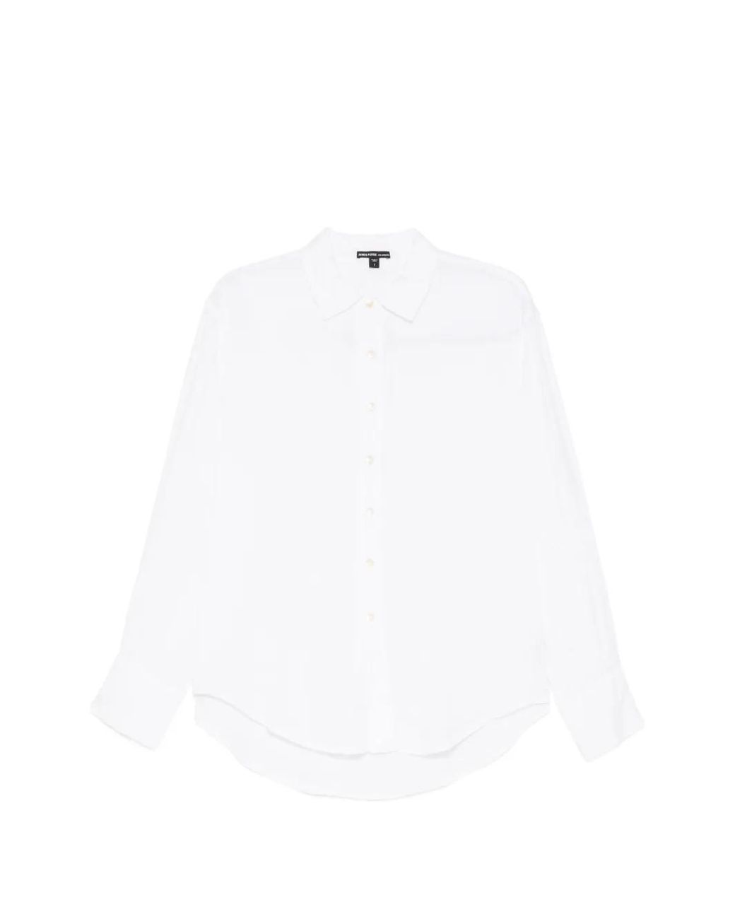 James Perse White Linen Button-Up Shirt