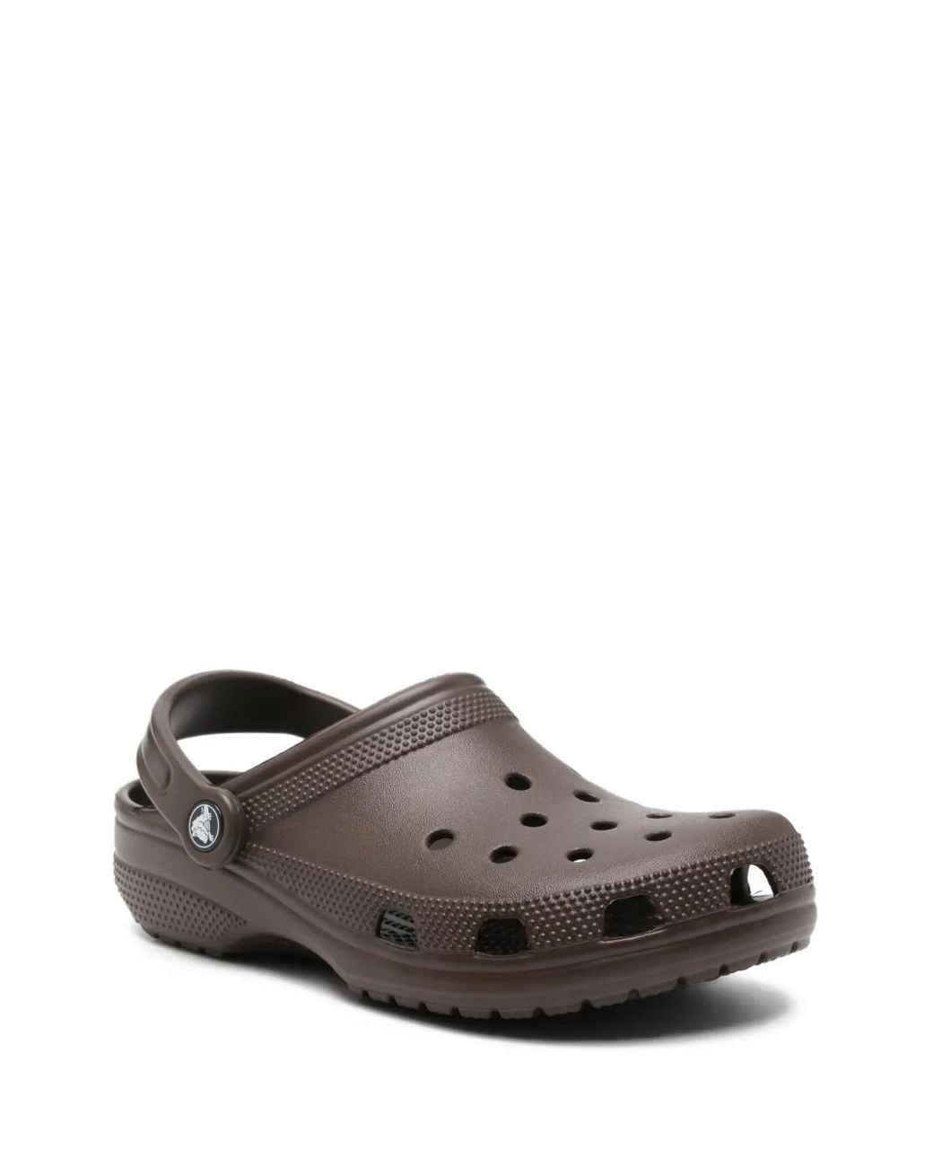 CROCSTM Brown Perforated Heel-Strap Clogs
