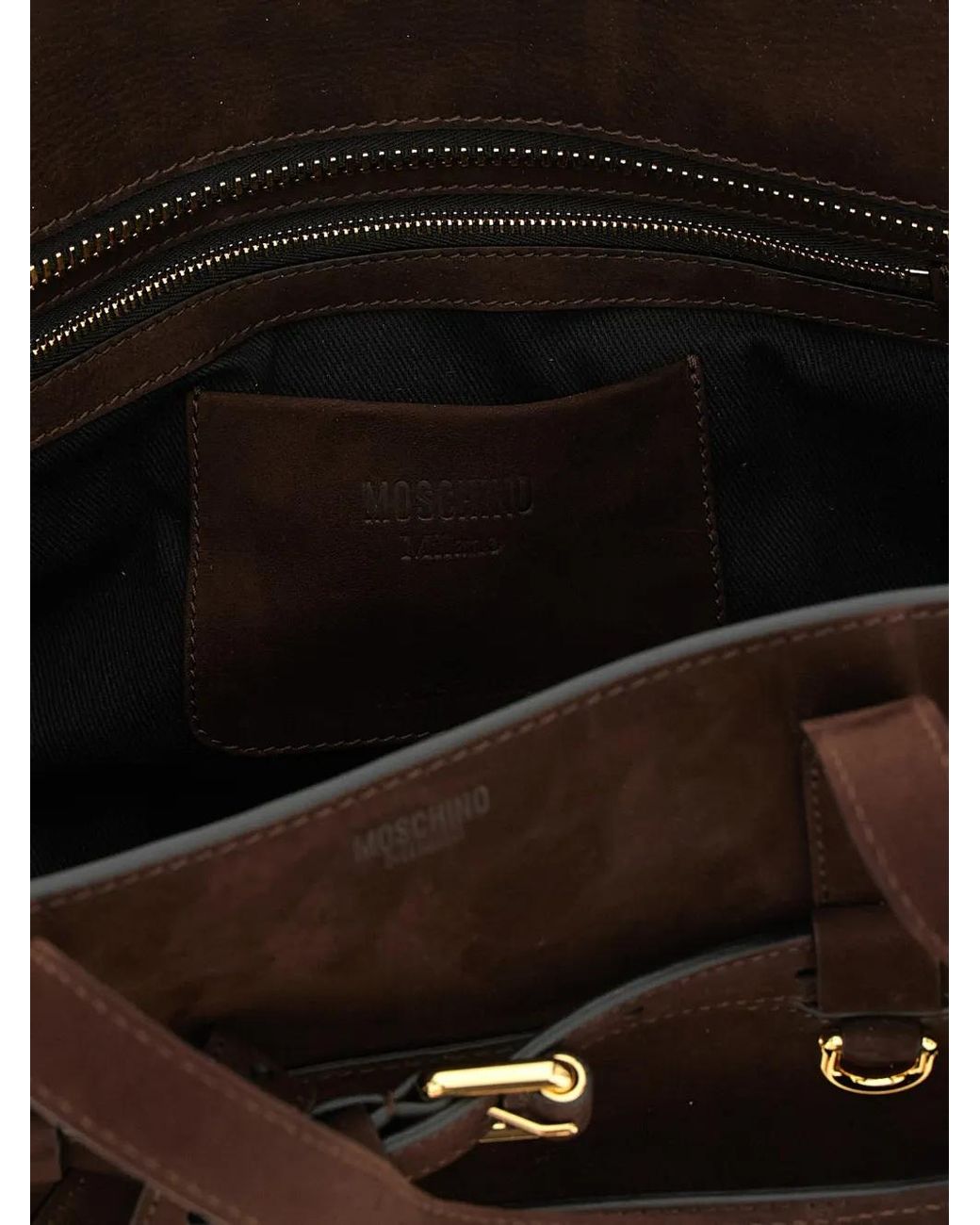 Moschino Black Tie Me Belt-Detail Tote Bag