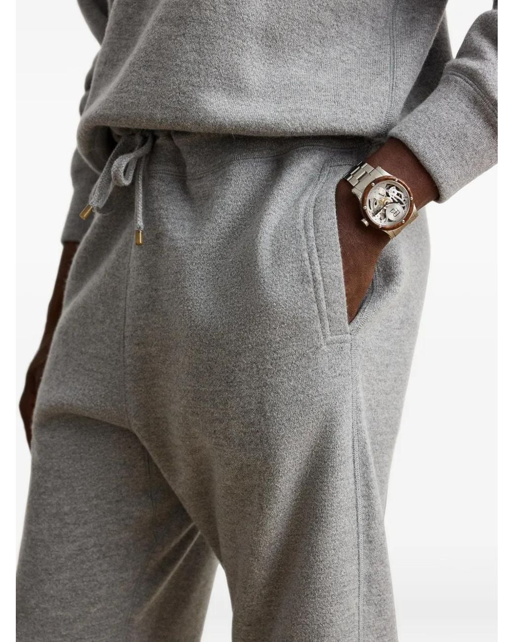 Ralph Lauren Gray Drawstring Track Pants for men