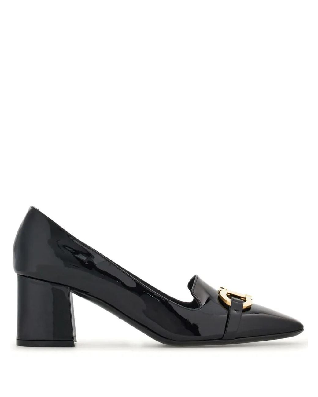 Ferragamo Black Patent Lambskin Pumps