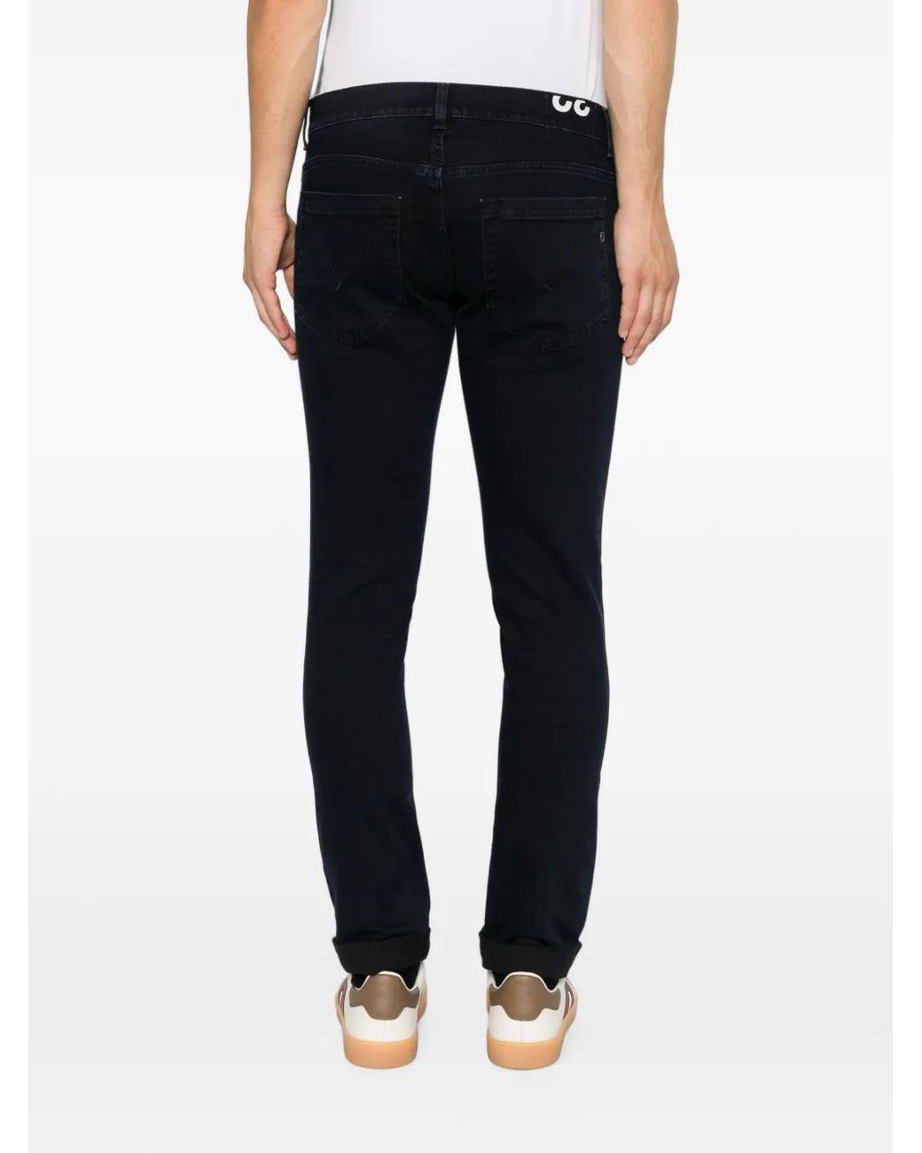Dondup Black Slim-Fit Five-Pocket Jeans for men