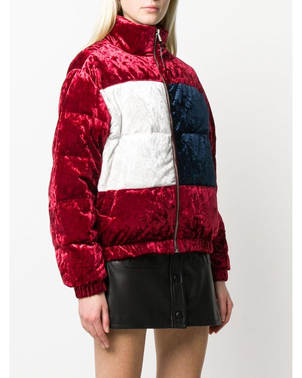 tommy hilfiger bubble coat red