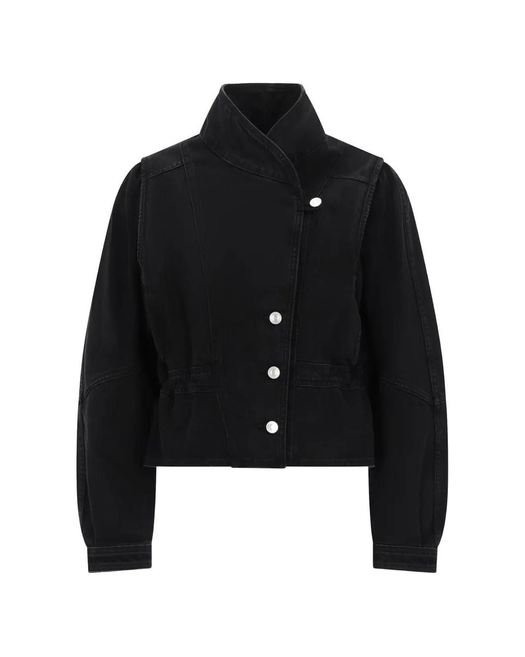 Isabel Marant Denim Jack Met Asymmetrische Sluiting in het Black
