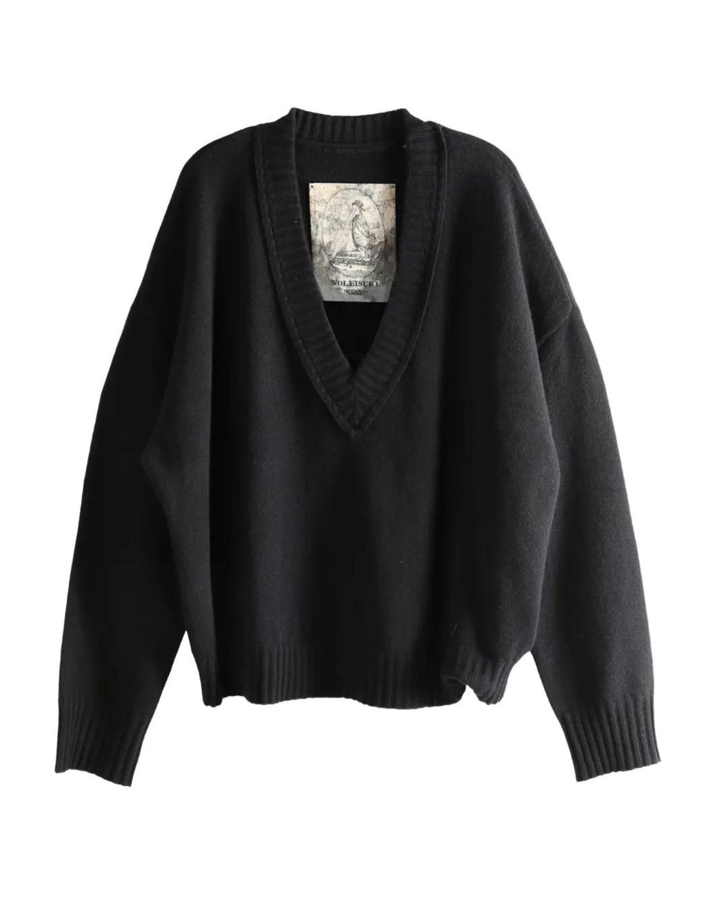 Ziggy Chen Black V-Neck Wool Sweater