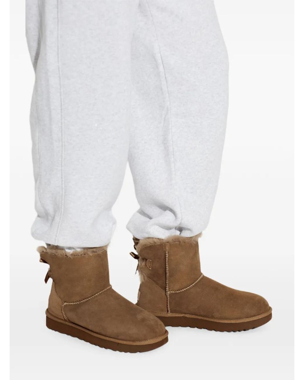 Ugg Brown Bottes Fourrées À Nœud