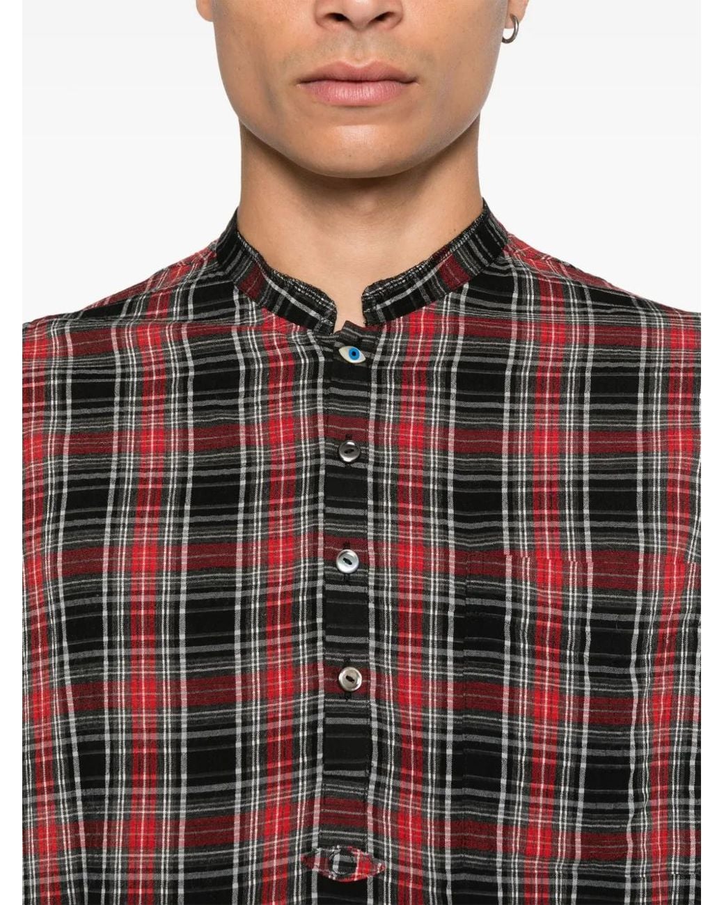 Undercover Brown Check-Pattern Shirt for men