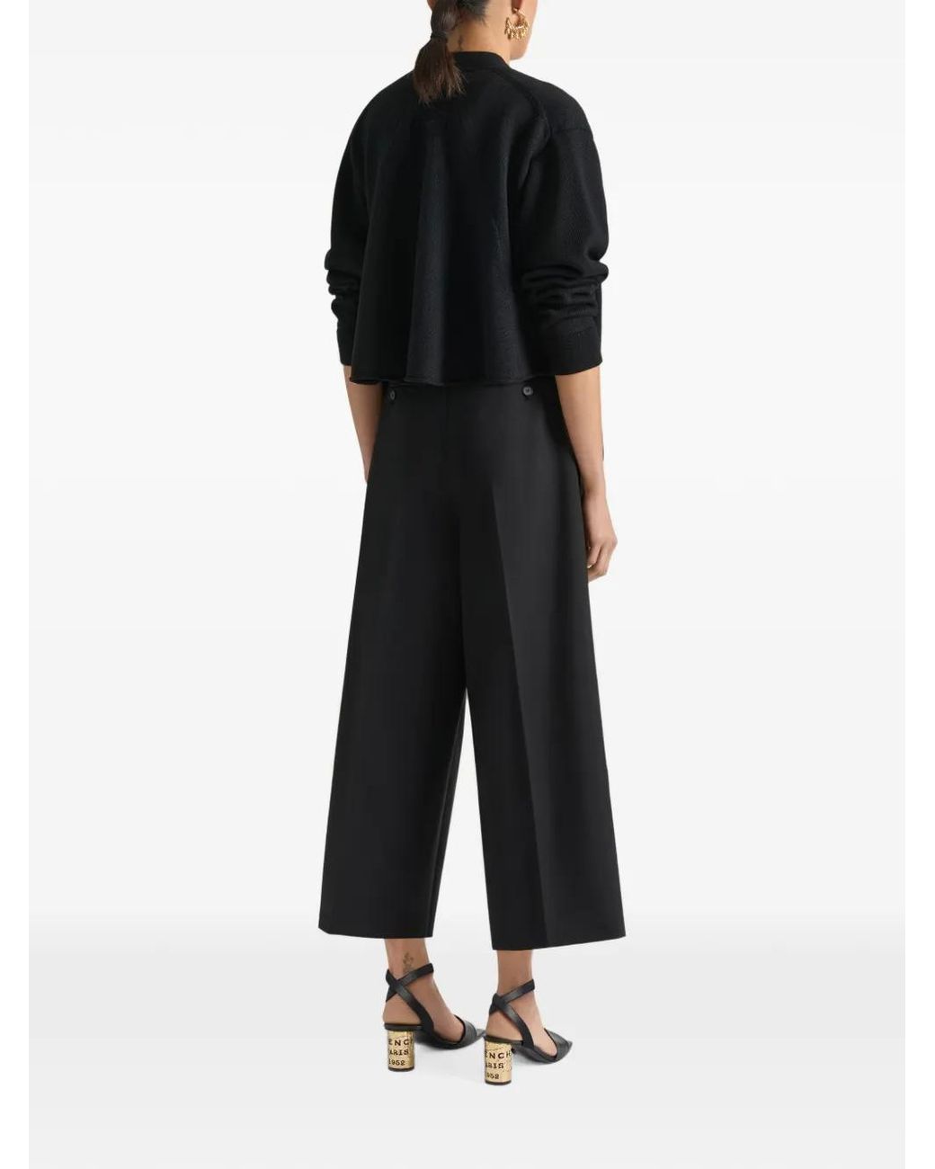 Givenchy Black Cropped Double Pleat Pants