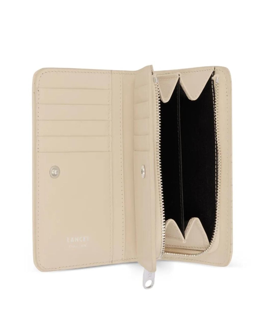 Lancel Natural Zipped Quilted Compact Wallet