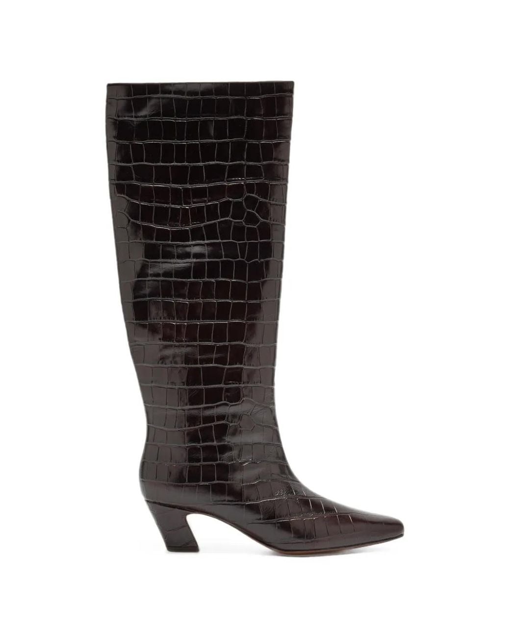 Loeffler Randall Black Marley Croc-Effect Boots