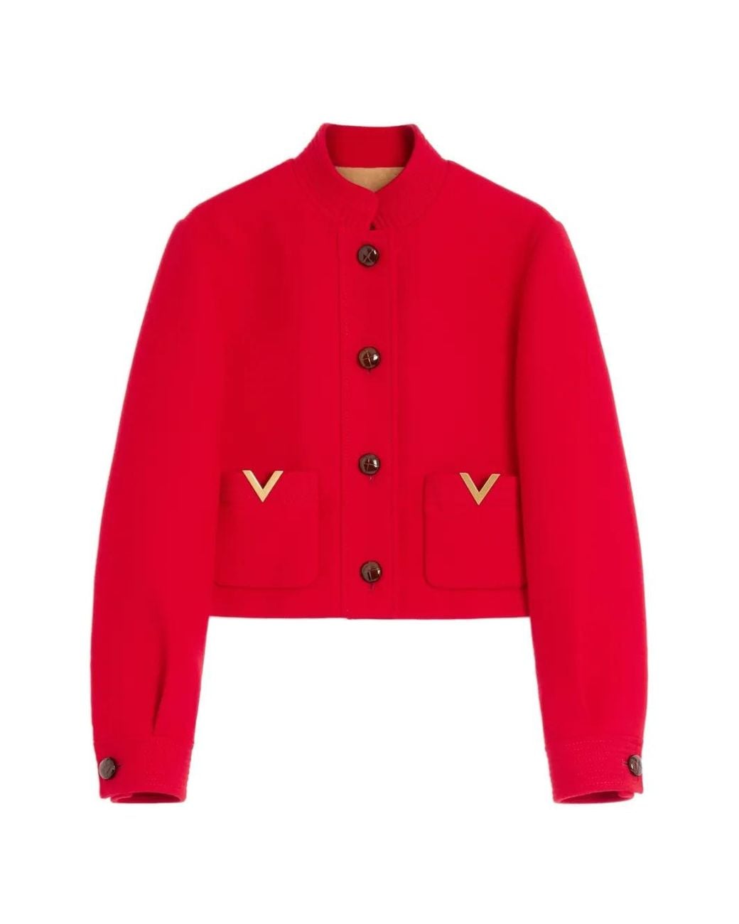 Valentino Garavani Red Drill Double Caban Jacket