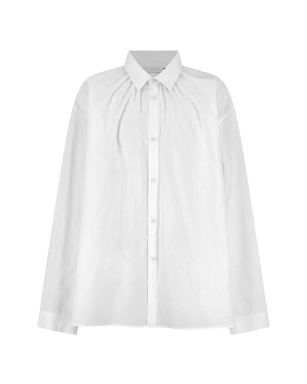 Amomento White Shirred-Neck Shirt for men