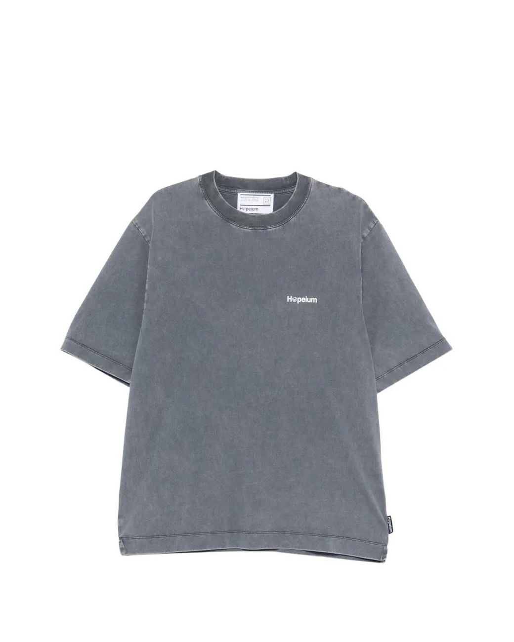 HOPEIUM Gray Graphic-Print Logo-Print T-Shirt for men