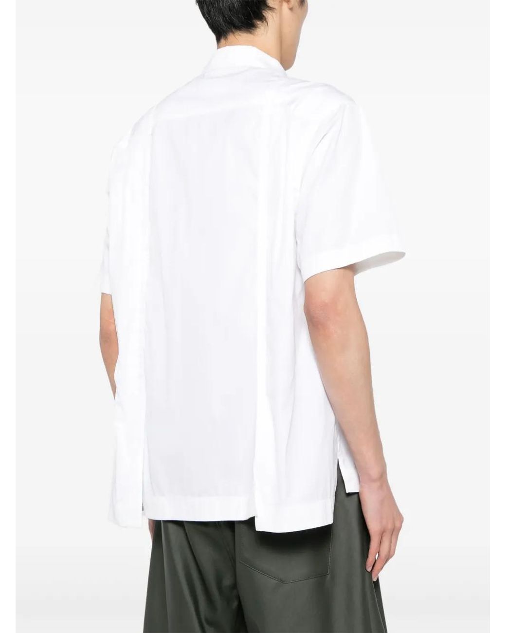 Sacai White Cotton Poplin Shirt for men