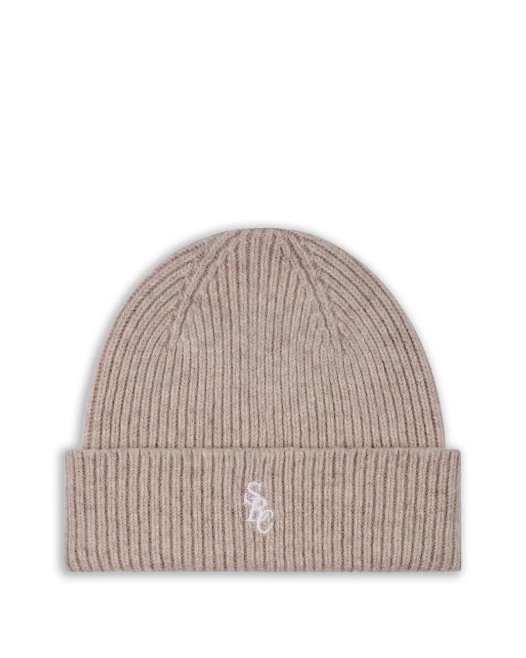 Sporty & Rich Gray Bonnet Côtelé À Logo Brodé