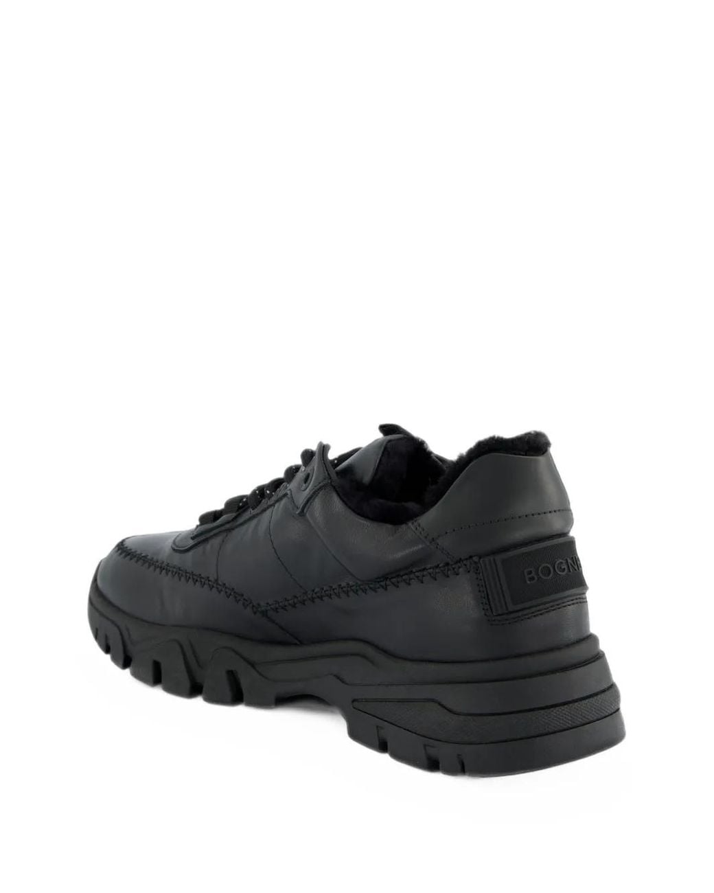 Bogner Black Shearling-Lined Whipstitch Sneakers for men