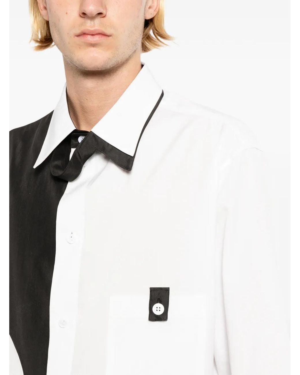 Yohji Yamamoto White T-Shirt Colour Block À Manches Courtes for men