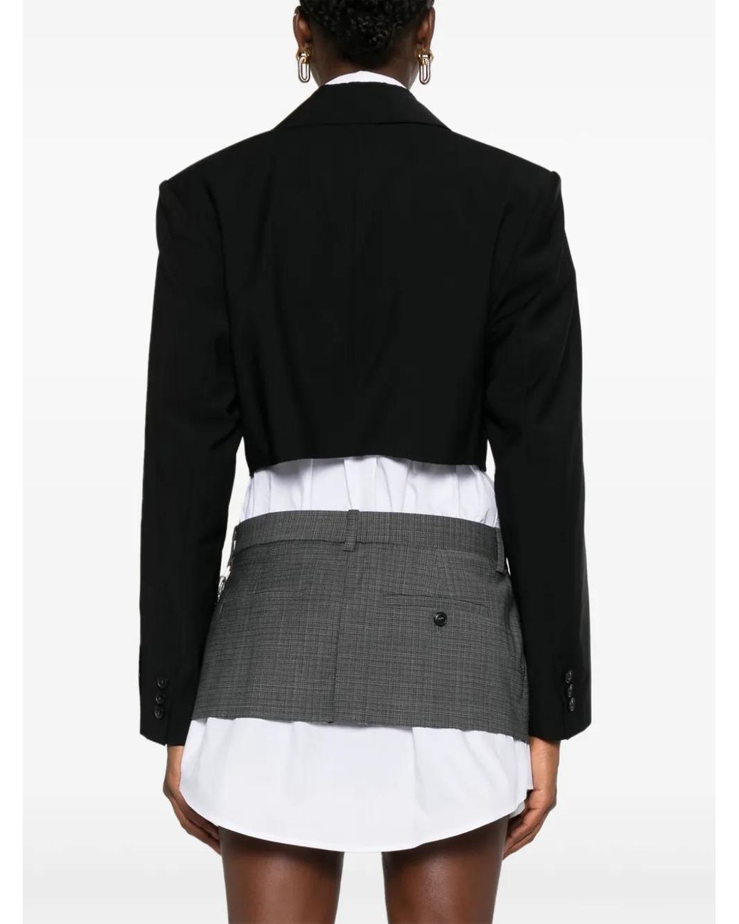 Alexander Wang Black Cropped-Jacke Mit Rundhalsausschnitt