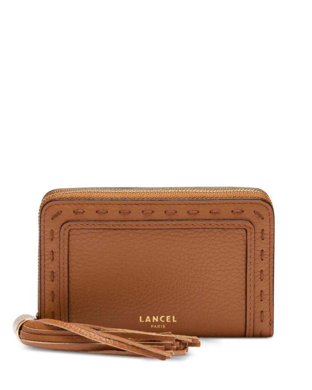 Lancel Brown Premier Flirt Tassel Zip Wallet