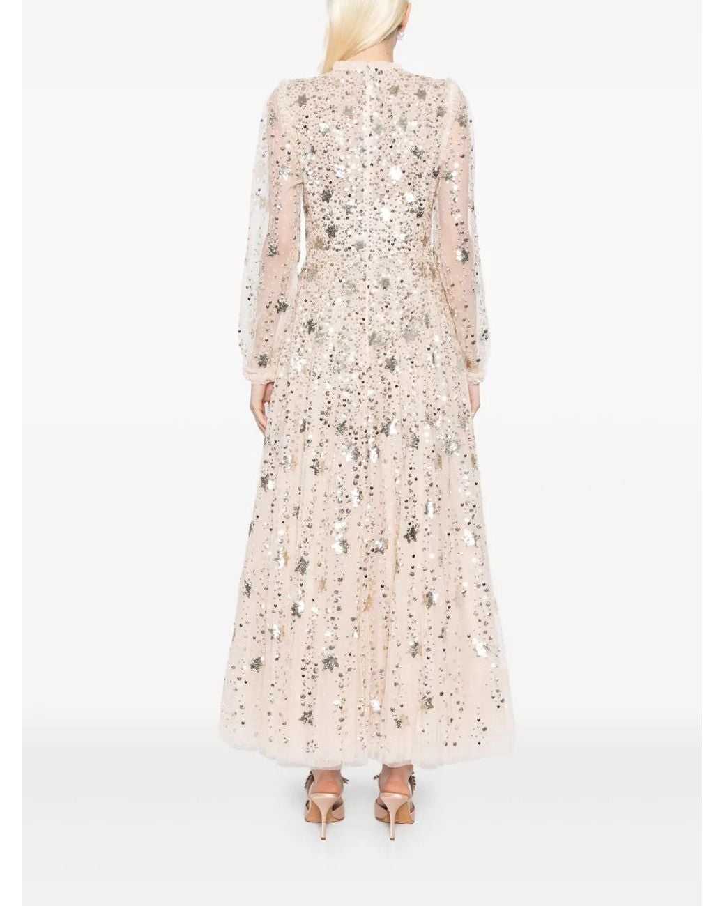 Needle & Thread Natural Shooting Stars Long-Sleeved Gown