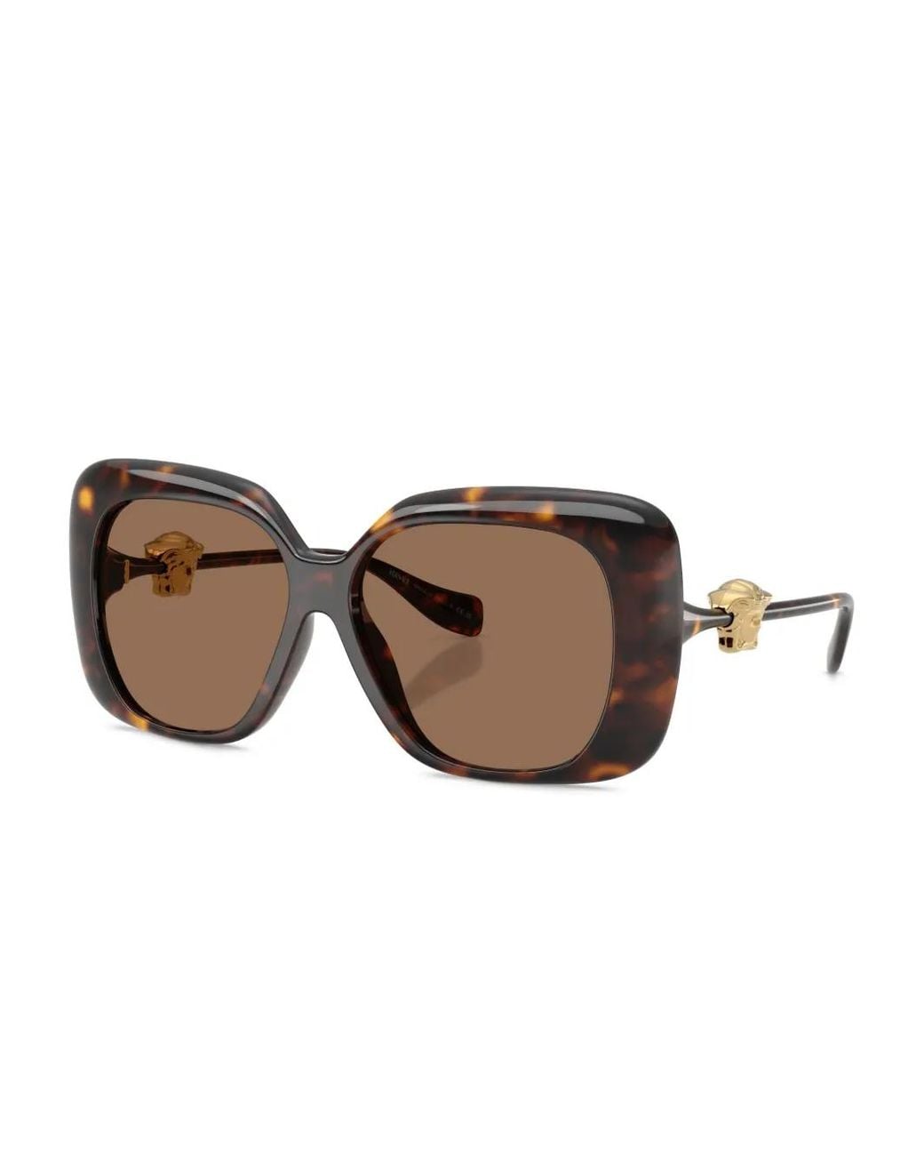 Versace Brown Medusa Square-Frame Sunglasses