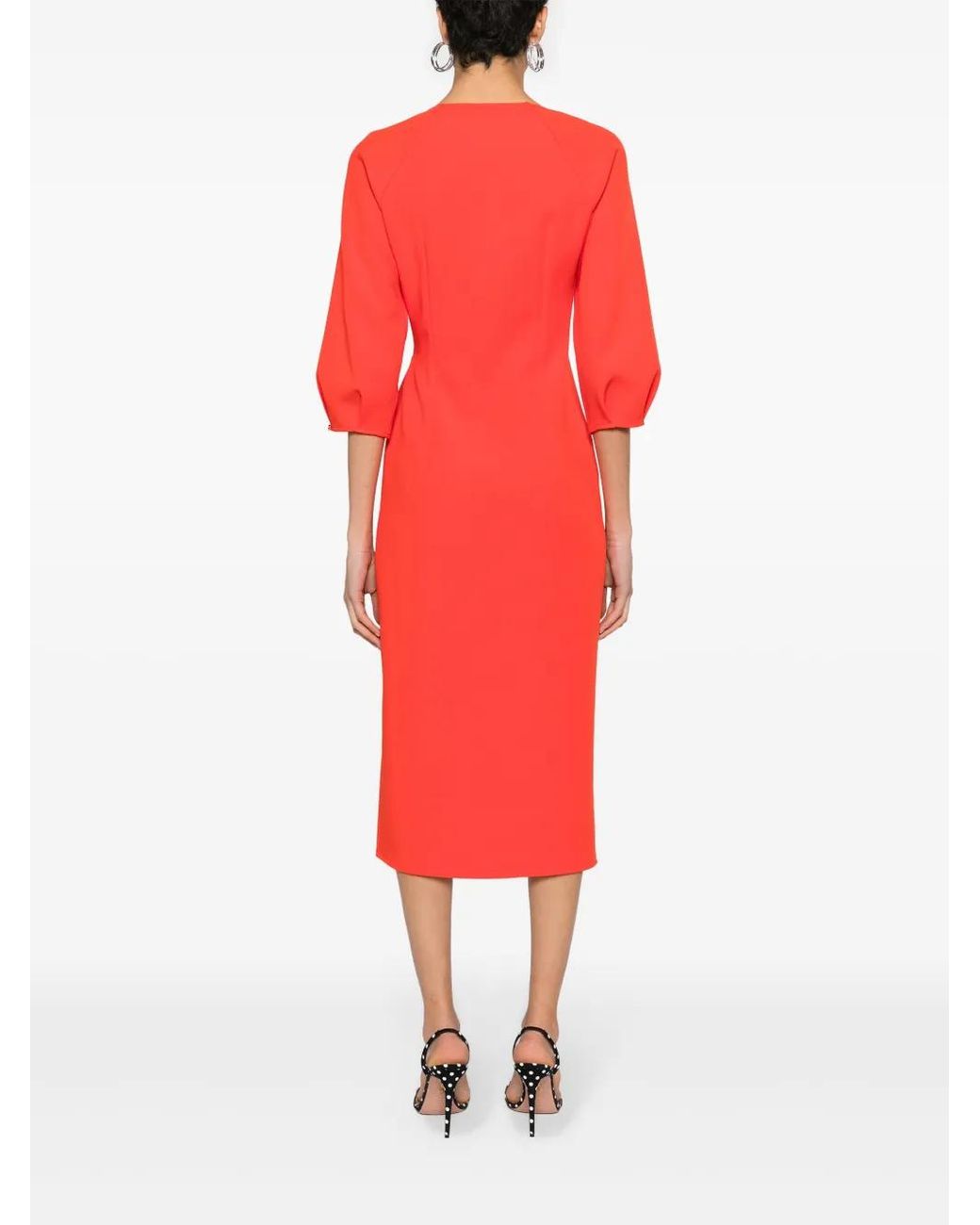 Nissa Gathered Wrap Midi Dress
