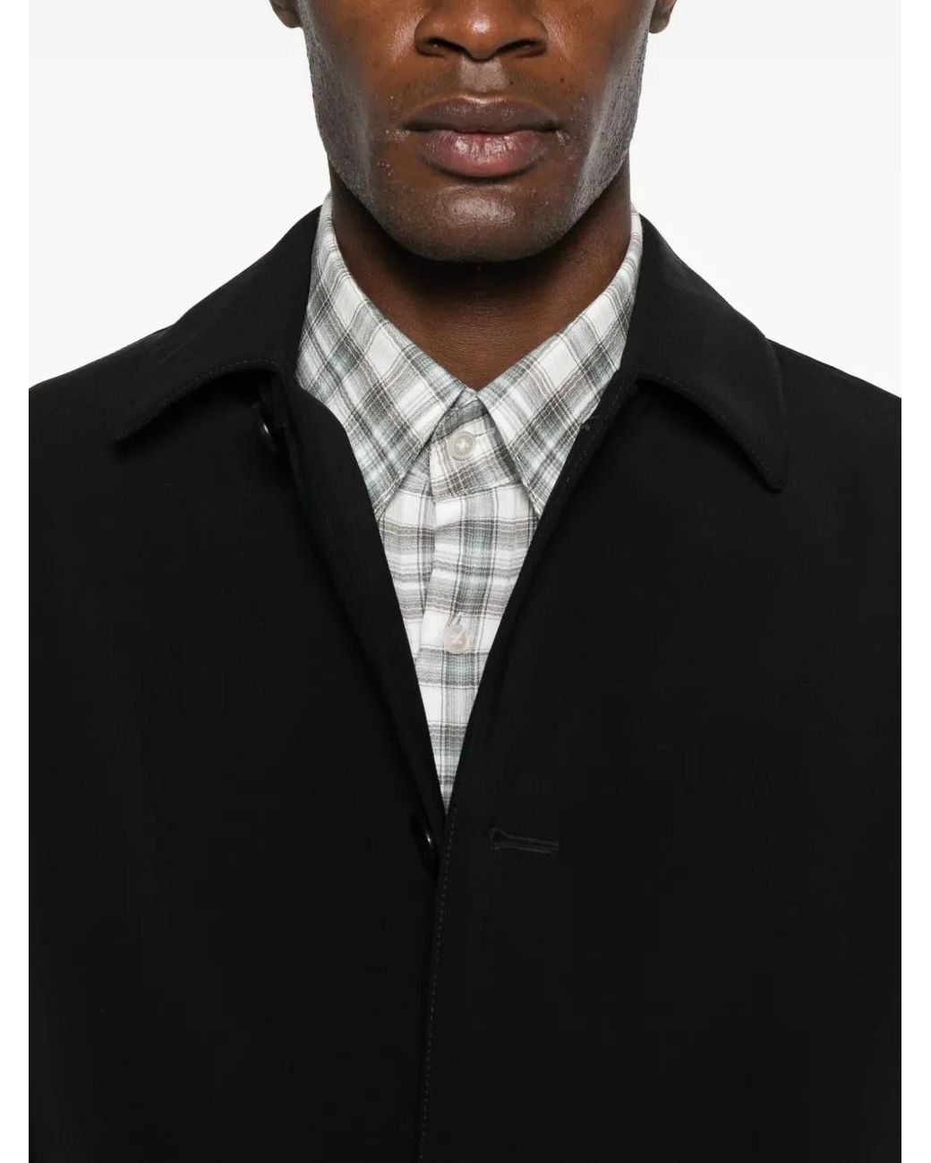 Aspesi Black Buttoned Single-Breasted Coat for men