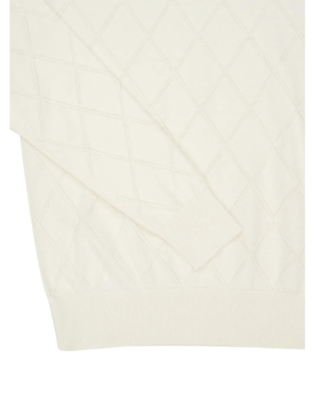 Balmain White Pull À Effet Matelassé for men