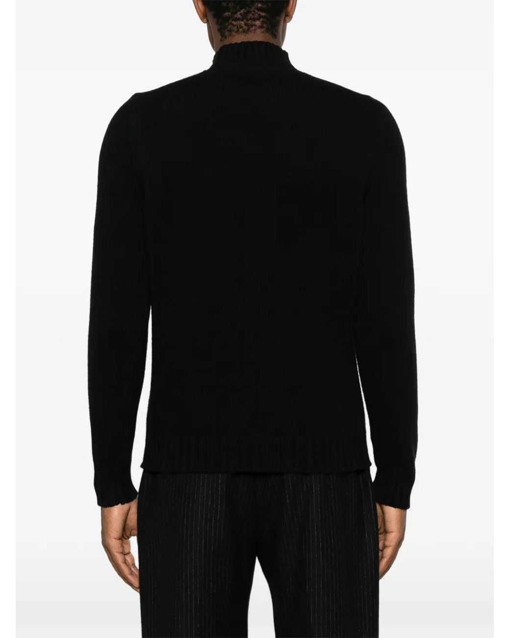 Pull Côtelé À Col Montant Fedeli pour homme en coloris Black