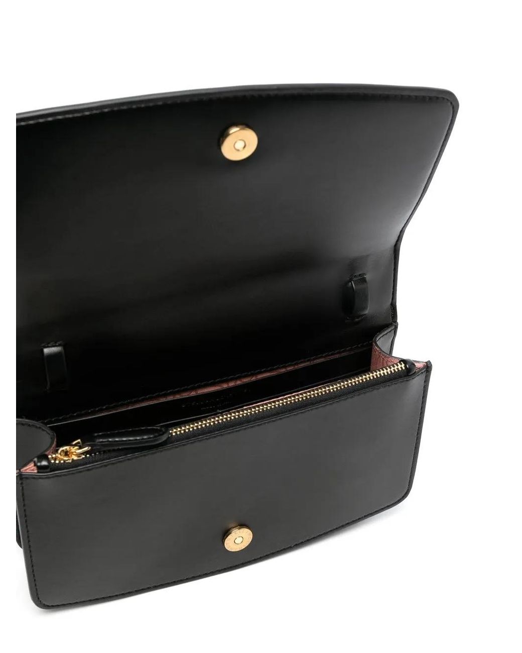 Stella McCartney Black S-wave Logo Plaque Crossbody Bag