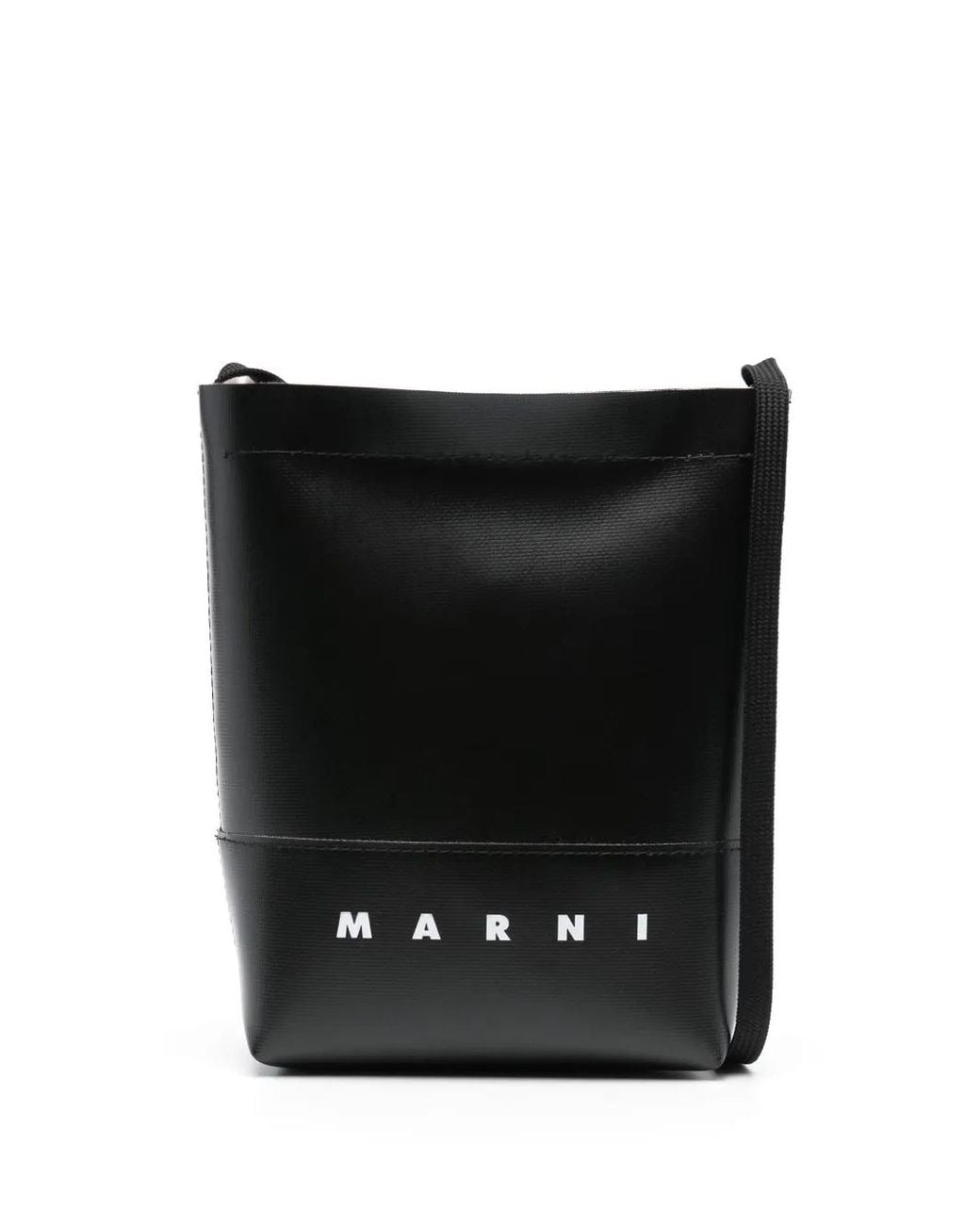 Marni Black Logo-Print Crossbody Bag