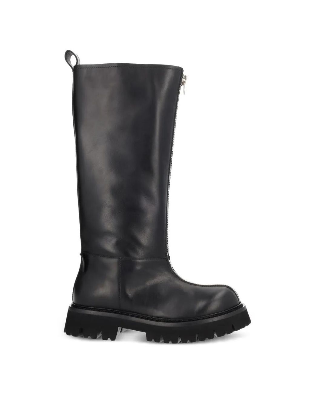 Moschino Black Zip Leather Boots