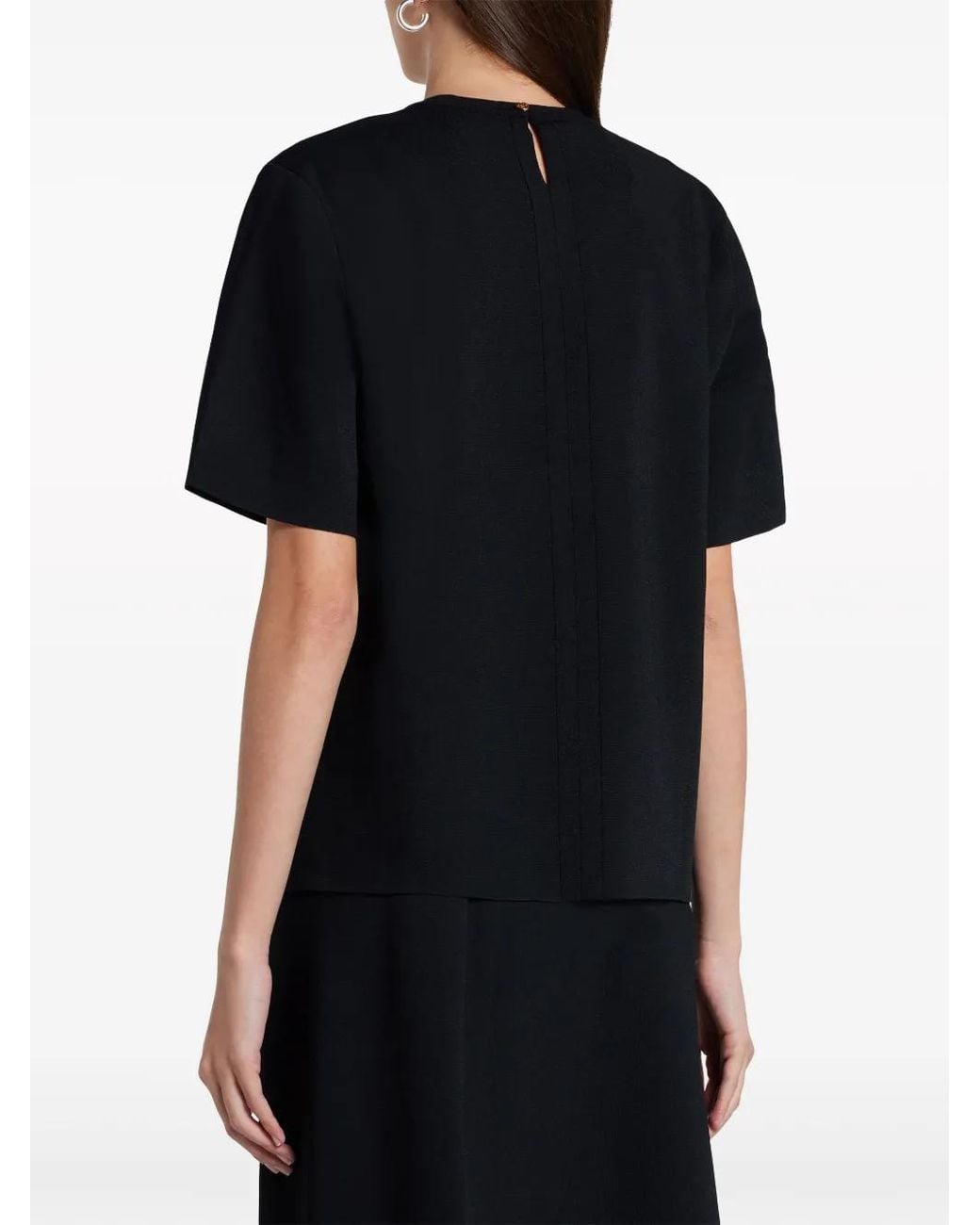 Stella McCartney Black Compact Knit Short-Sleeve T-Shirt