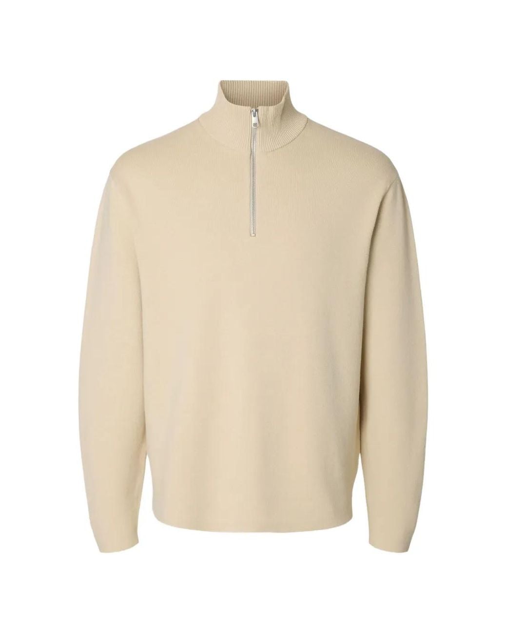 SELECTED Sweater Met Halve Rits in het Natural voor heren