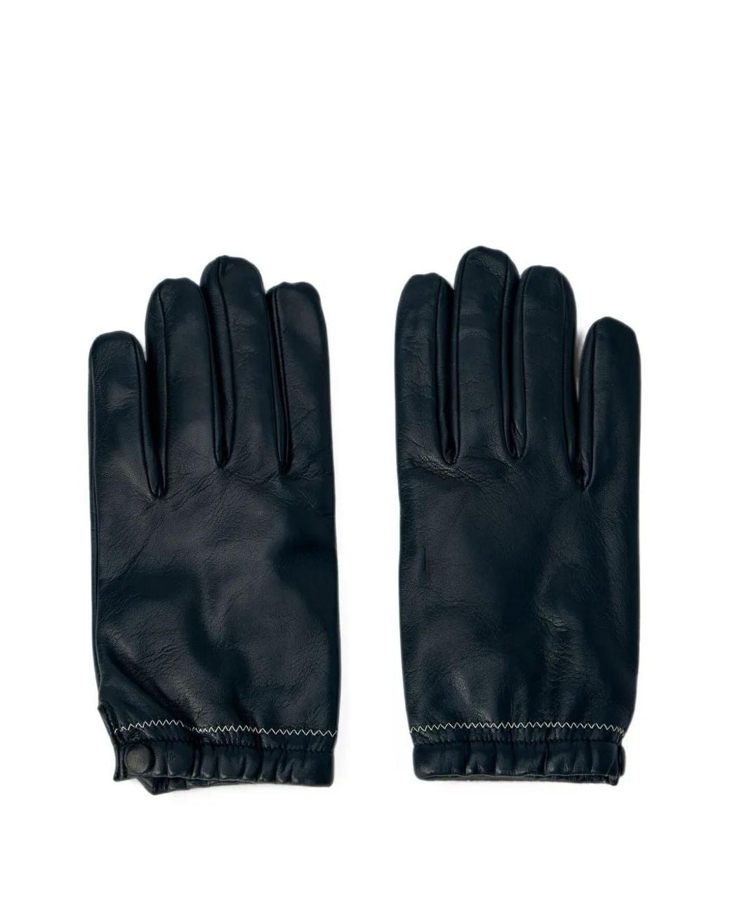 Our Legacy Blue Stitched Leather Gloves