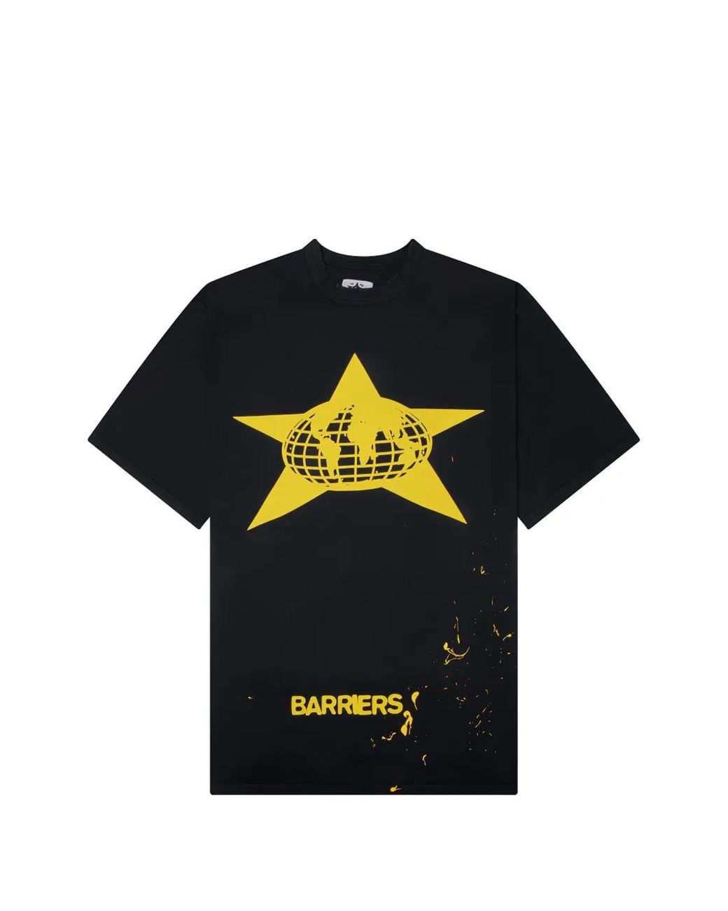 Barriers Blue Distressed Star-Logo T-Shirt for men
