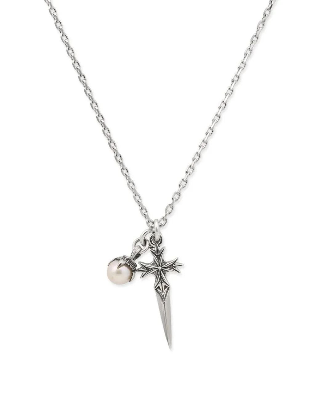 Emanuele Bicocchi Metallic Pearl-Pendant Necklace